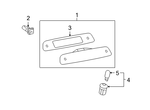2007 Toyota Highlander High Mount Lamp, Center Diagram for 81570-48060