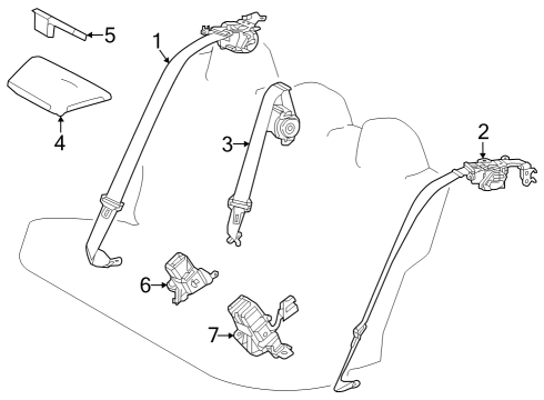 2024 Toyota Prius Prime Rear Seat Belts Diagram