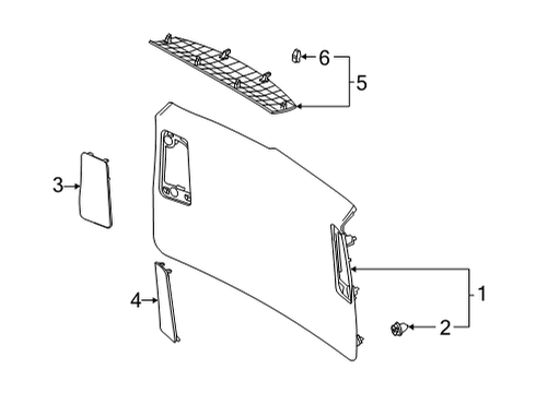 2025 Toyota Highlander Interior Trim - Lift Gate Diagram