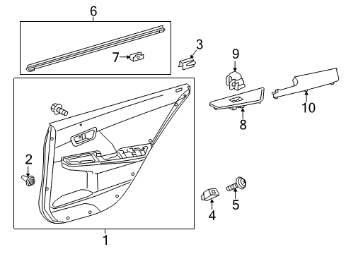 2017 Toyota Camry Interior Trim - Rear Door Diagram