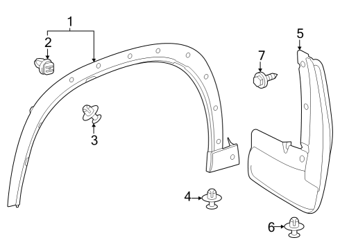 2025 Toyota Grand Highlander Exterior Trim - Fender Diagram