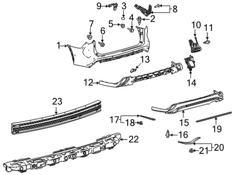 2025 Toyota Highlander Bumper & Components - Rear Diagram