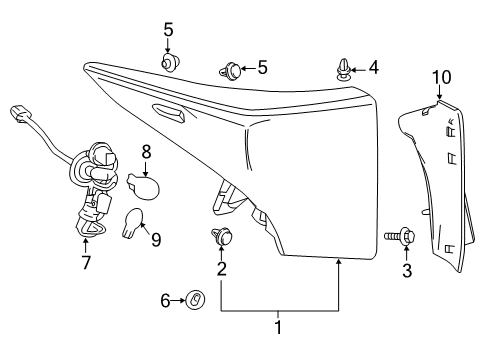 2017 Toyota Prius Combination Lamps Diagram