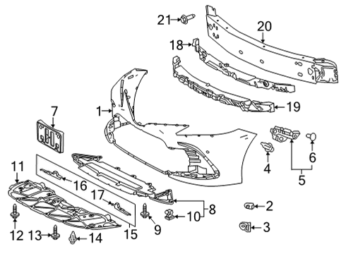 2022 Toyota Camry License Bracket, Front Diagram for 75101-06100