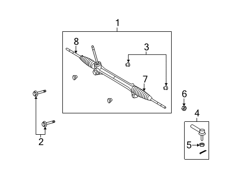 2011 Toyota Matrix Steering Gear & Linkage Diagram