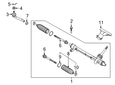 2018 Toyota Yaris iA Steering Gear & Linkage Diagram