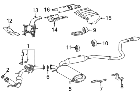 2025 Toyota Sienna Exhaust Components Diagram