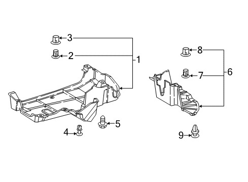 2018 Toyota C-HR Splash Shields Diagram 4 - Thumbnail