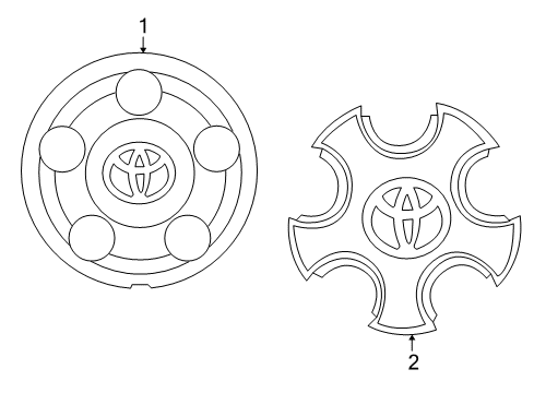 2000 Toyota RAV4 Wheel Covers & Trim Diagram