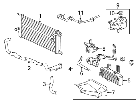 2012 Toyota Highlander Inverter Cooling Components Diagram