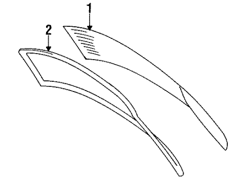 1992 Toyota Tercel Glass & Hardware - Back Glass Diagram
