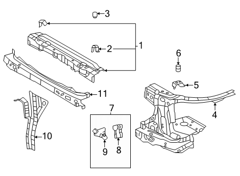 2024 Toyota Land Cruiser Radiator Support Diagram