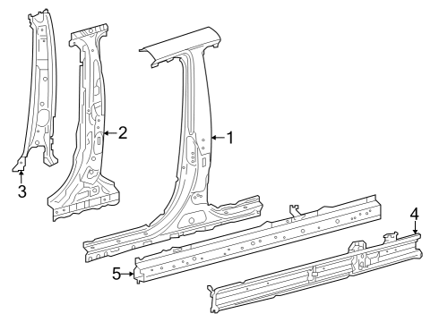 2025 Toyota Crown Center Pillar & Rocker Diagram