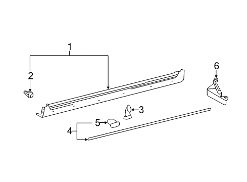 2008 Toyota Avalon Exterior Trim - Pillars Diagram