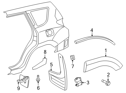 2011 Toyota RAV4 Flare, Rear Driver Side Diagram for 75654-0R901