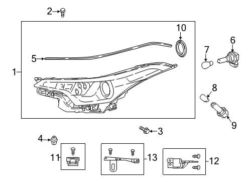 2019 Toyota C-HR Repair Bracket, Upper Passenger Side Diagram for 81193-10010