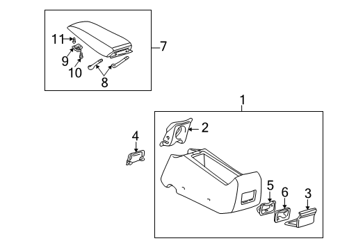 2001 Toyota Prius Center Console Diagram