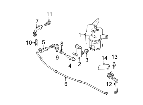 2015 Toyota Prius Headlamp Washers/Wipers Diagram