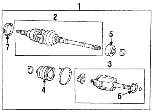 1995 Toyota Tercel Axle Assembly, Front Passenger Side Diagram for 43410-16290