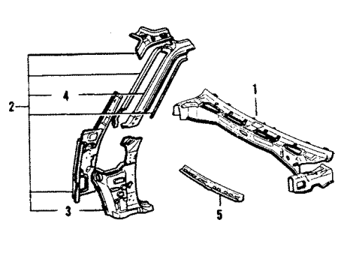 1985 Toyota Celica Hinge Pillar, Driver Side Diagram for 61026-14050