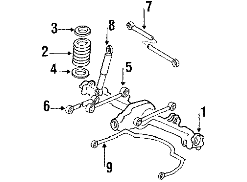 1985 Toyota Cressida Rear Suspension Components Diagram