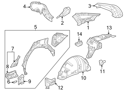 2025 Toyota Crown Inner Structure - Quarter Panel Diagram