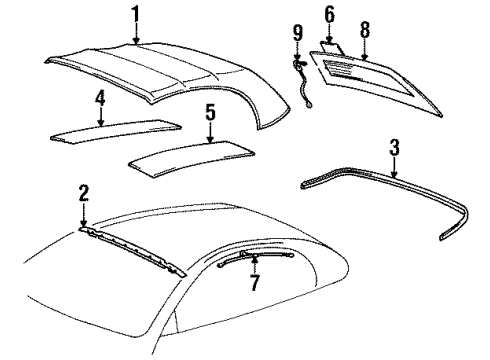 1996 Toyota Celica Back Glass, Black Diagram for 64810-0W010