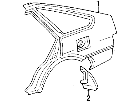1987 Toyota Corolla Quarter Panel & Components Diagram 3 - Thumbnail