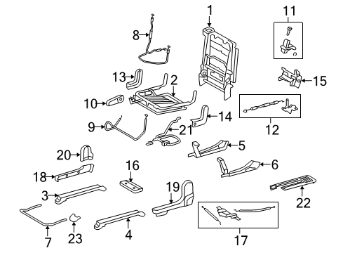 2013 Toyota Sequoia Second Row Seats Diagram 2 - Thumbnail