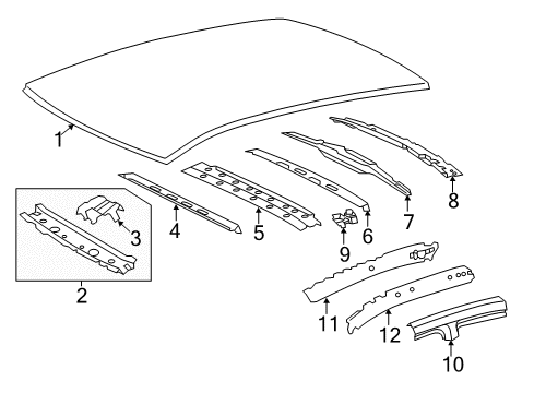 2013 Toyota Avalon Roof & Components Diagram