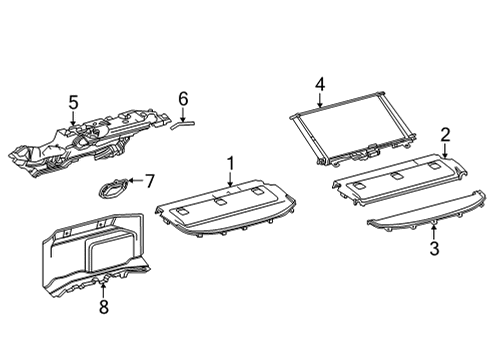 2025 Toyota Mirai Interior Trim - Rear Body Diagram