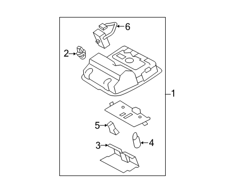 2015 Toyota Camry Overhead Console Mat Diagram for 63665-06010