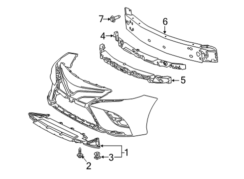 2021 Toyota Camry Bumper & Components - Front Diagram 4 - Thumbnail