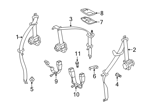 2017 Toyota Yaris Rear Seat Belts Diagram