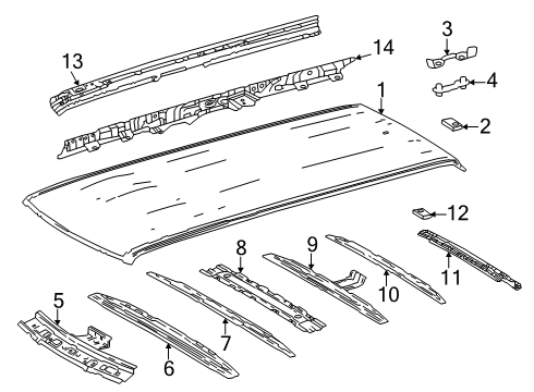 2024 Toyota Land Cruiser Roof & Components Diagram 2 - Thumbnail