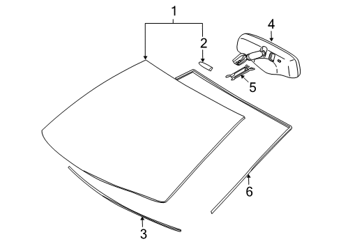 2012 Toyota Corolla Glass - Windshield Diagram