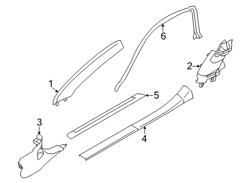 2025 Toyota GR86 Interior Trim - Pillars Diagram