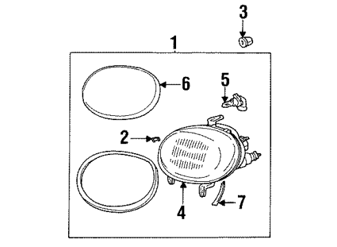 1994 Toyota Celica Headlamp Components Diagram