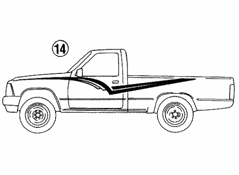 1989 Toyota Pickup Stripe Tape Diagram 3 - Thumbnail