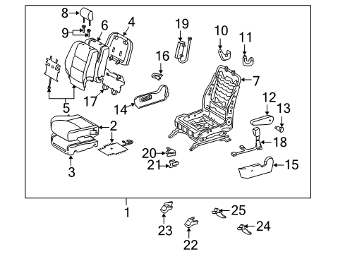 2006 Toyota Highlander Front Seat Components Diagram 4 - Thumbnail