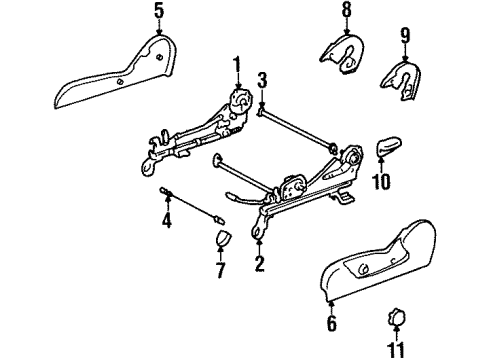 1998 Toyota T100 Seats & Track Components Diagram