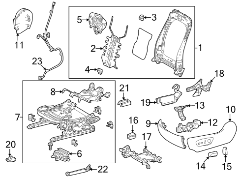 2025 Toyota Grand Highlander Driver Seat Components Diagram 2 - Thumbnail