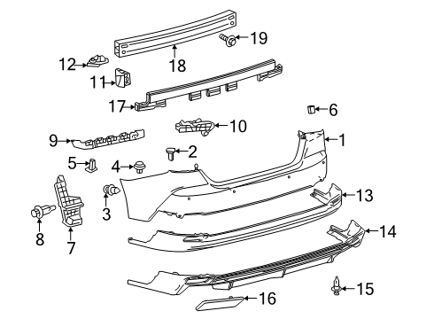 2025 Toyota Camry Bumper & Components - Rear Diagram