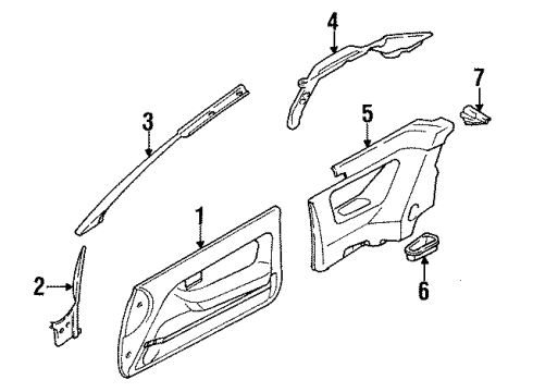 1988 Toyota Corolla Cowl Trim, Driver Side Diagram for 62112-12170-02