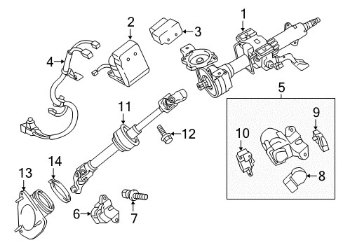 2016 Toyota Camry Steering Column Assembly Diagram 2 - Thumbnail