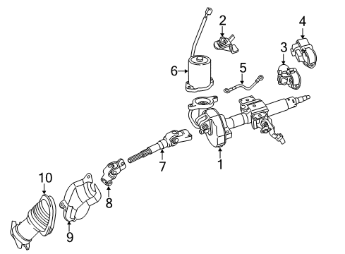 2012 Toyota Prius C Steering Column Assembly Diagram