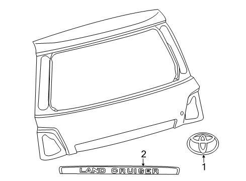 2017 Toyota Land Cruiser Exterior Trim - Lift Gate Diagram
