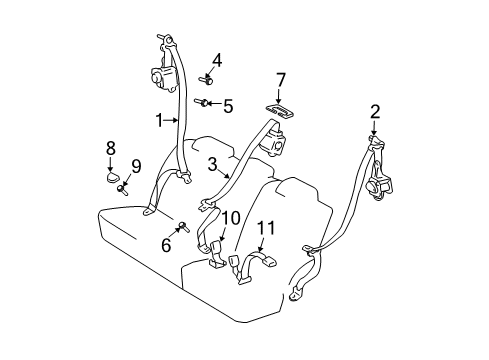 2004 Toyota 4Runner Seat Belt - Body Diagram 3 - Thumbnail