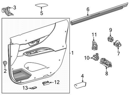 2024 Toyota Venza Interior Trim - Front Door Diagram