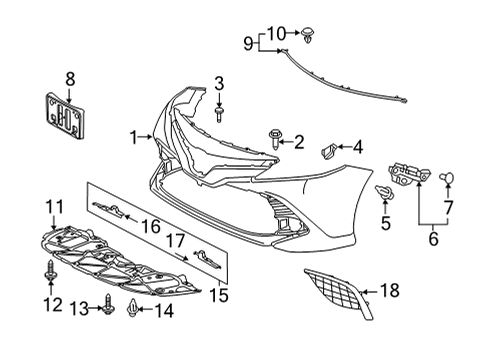 2021 Toyota Camry Bumper & Components - Front Diagram 2 - Thumbnail